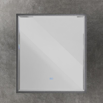 Зеркало Cezares Interni 80 CZR-SPC-INT-800-900-LED-TCH-WARM-TIT с подсветкой Tитан с сенсорным выключателем и подогревом