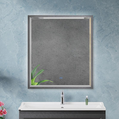 Зеркало Cezares Interni 80 CZR-SPC-INT-800-900-LED-TCH-WARM-TIT с подсветкой Tитан с сенсорным выключателем и подогревом