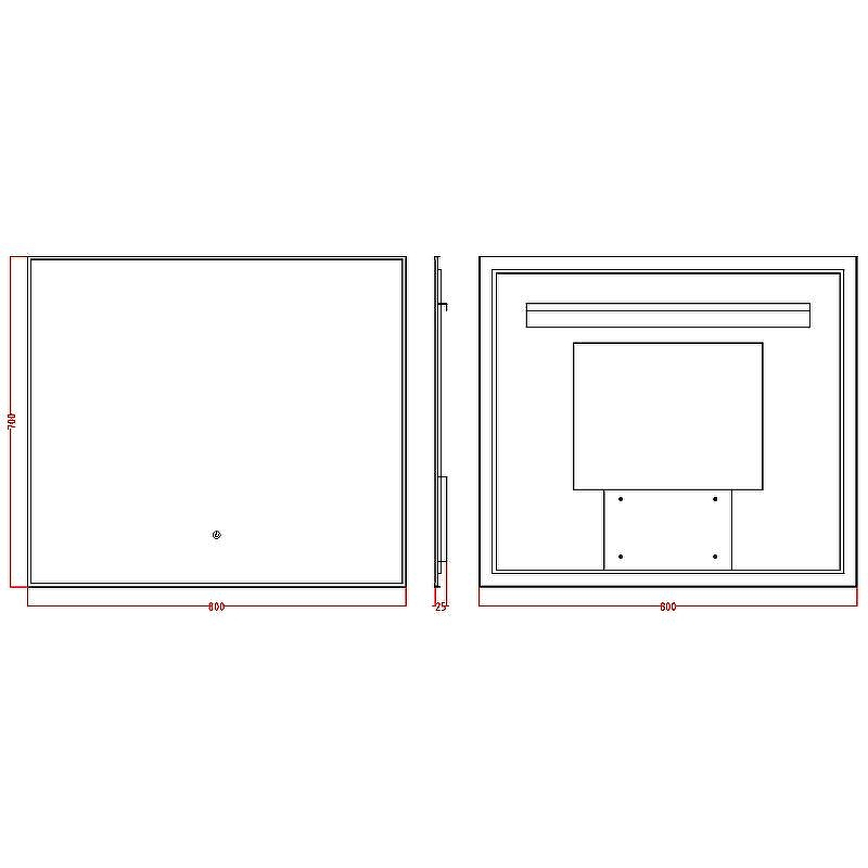 Зеркало Boheme Modern 80x70 543-080-B с подсветкой Черное с сенсорным выключателем и подогревом, купить, цена, заказать, магазин, доставка, скидка, промокод, купить, цена, заказать, магазин, доставка, скидка, промокод