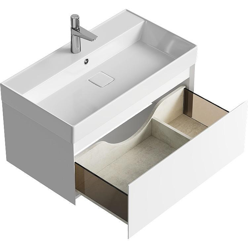 Тумба под раковину Aqwella Geometria 80 GE01081WM подвесная Белая матовая, купить, цена, заказать, магазин, доставка, скидка, промокод, купить, цена, заказать, магазин, доставка, скидка, промокод