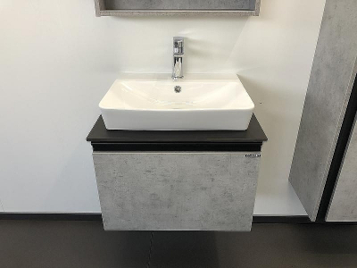 Тумба с раковиной Comforty Эдинбург 60 00-00001928 подвесная Бетон светлый