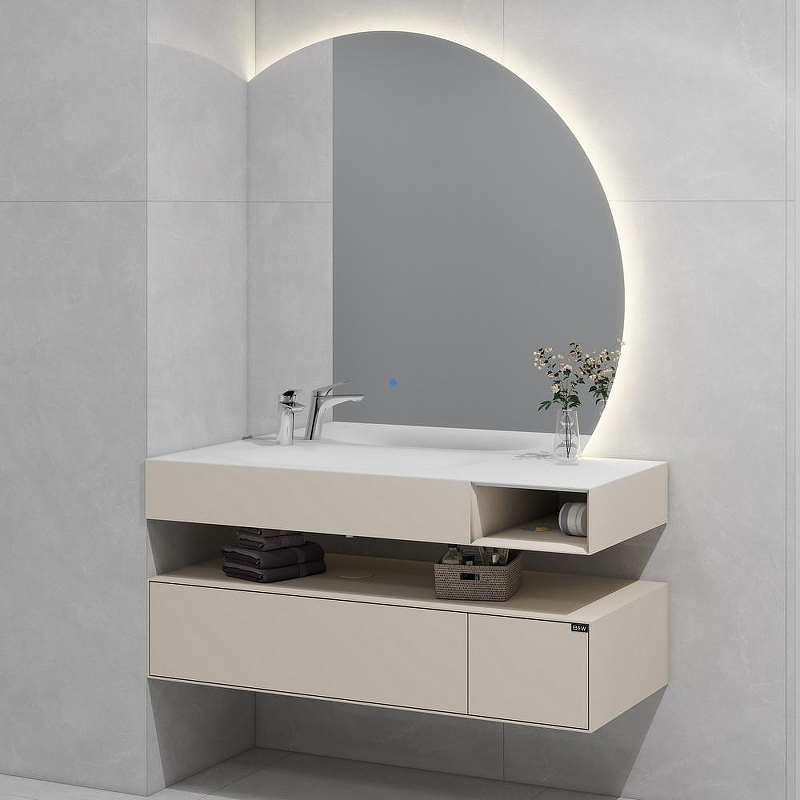 Тумба с раковиной Black&White Universe U955.1200L 120 9551200L подвесная Khaki Matt, купить, цена, заказать, магазин, доставка, скидка, промокод, купить, цена, заказать, магазин, доставка, скидка, промокод