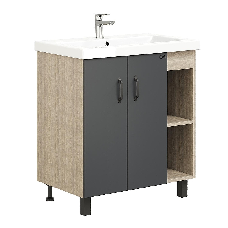 Тумба под раковину Onika Тимбер 70 107057 цвет Дуб сонома Серый, купить, цена, заказать, магазин, доставка, скидка, промокод, купить, цена, заказать, магазин, доставка, скидка, промокод