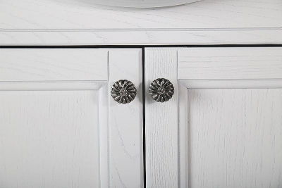 Тумба под раковину ASB-Woodline Салерно 65 9695 Белая с патиной Серебро