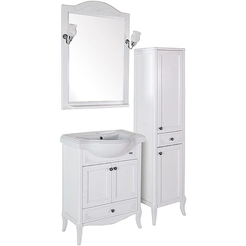 Тумба под раковину ASB-Woodline Салерно 65 9695 Белая с патиной Серебро, купить, цена, заказать, магазин, доставка, скидка, промокод, купить, цена, заказать, магазин, доставка, скидка, промокод