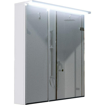 Зеркальный шкаф 1MarKa Соната 75 Ц0000007616 с подсветкой Белый глянец