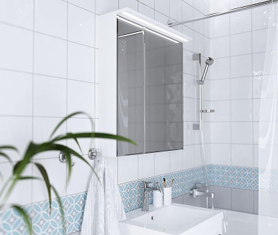 Зеркальный шкаф 1MarKa Соната 75 Ц0000007616 с подсветкой Белый глянец