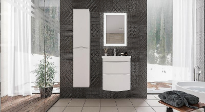 Тумба под раковину Бриклаер Вега 60 4627125415739 подвесная Белый глянец