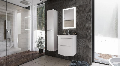 Тумба под раковину Бриклаер Вега 60 4627125415739 подвесная Белый глянец