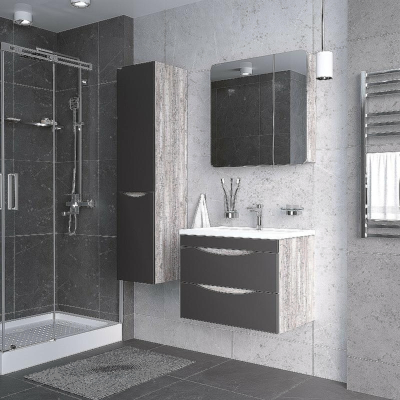 Зеркальный шкаф Grossman Талис 80 L 208009 Бетон пайн Серый, купить, цена, заказать, магазин, доставка, скидка, промокод, купить, цена, заказать, магазин, доставка, скидка, промокод