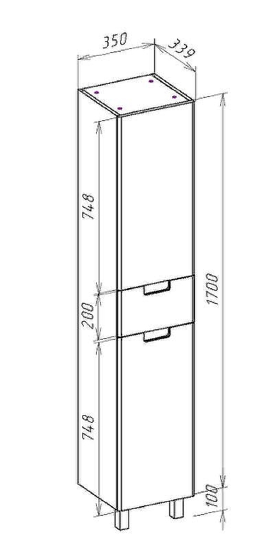 Шкаф пенал Bellezza Пегас 35 L 4620404712079 Бежевый Белый, купить, цена, заказать, магазин, доставка, скидка, промокод, купить, цена, заказать, магазин, доставка, скидка, промокод