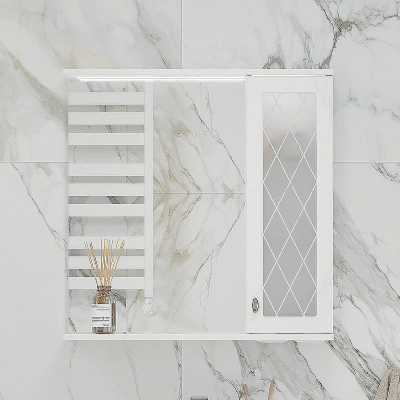 Зеркало со шкафом Volna Milena 70 R zsMLN70.R-01 с подсветкой Белое