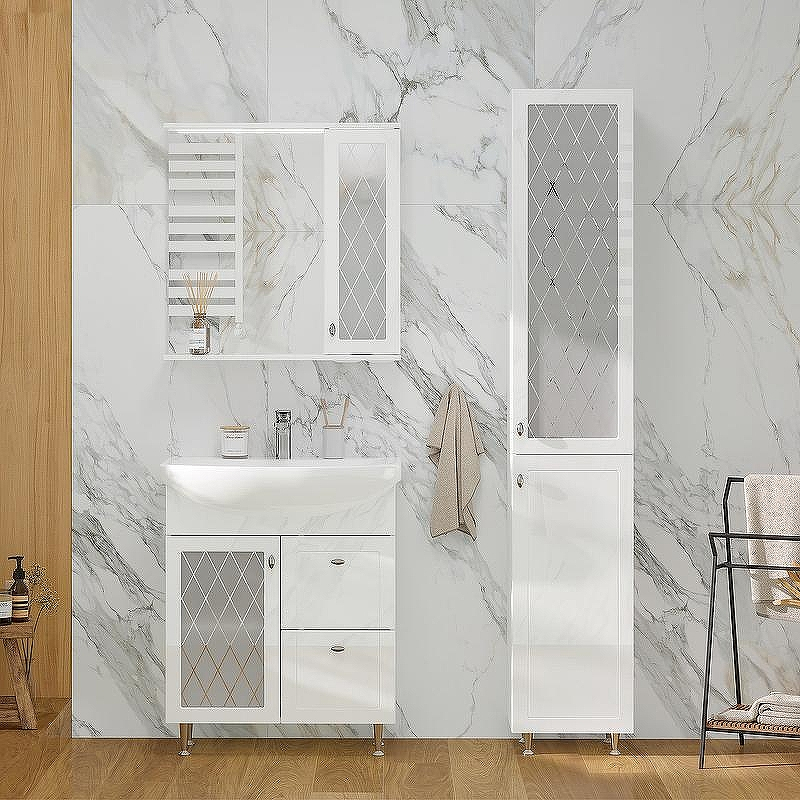 Зеркало со шкафом Volna Milena 70 R zsMLN70.R-01 с подсветкой Белое, купить, цена, заказать, магазин, доставка, скидка, промокод, купить, цена, заказать, магазин, доставка, скидка, промокод