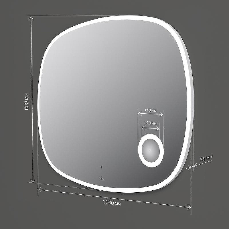 Зеркало AM.PM Func 100 M8FMOX1003SA с подсветкой с увеличением с ИК-сенсорным выключателем, купить, цена, заказать, магазин, доставка, скидка, промокод, купить, цена, заказать, магазин, доставка, скидка, промокод