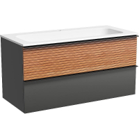 Тумба под раковину Sancos Delta 100 DL100GR подвесная Дуб красный Графит, купить, цена, заказать, магазин, доставка, скидка, промокод, купить, цена, заказать, магазин, доставка, скидка, промокод