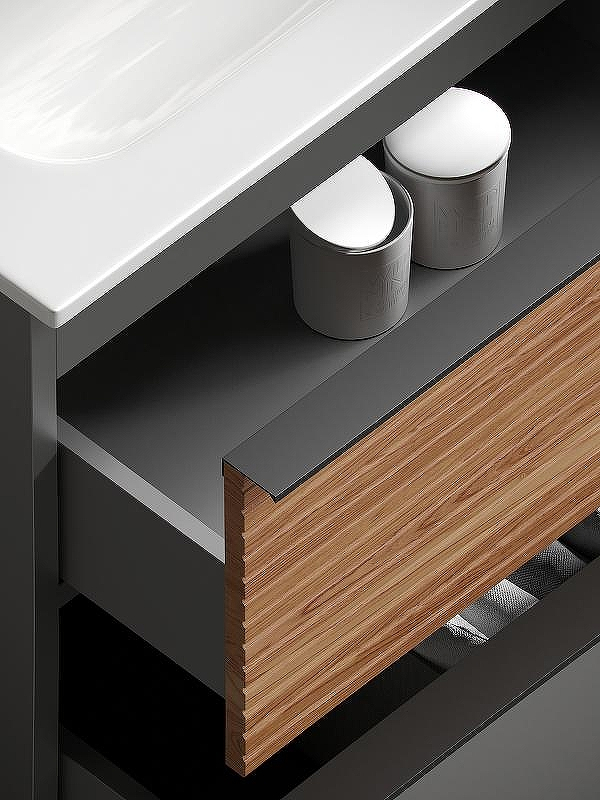 Тумба под раковину Sancos Delta 100 DL100GR подвесная Дуб красный Графит, купить, цена, заказать, магазин, доставка, скидка, промокод, купить, цена, заказать, магазин, доставка, скидка, промокод