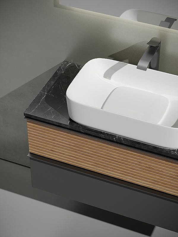 Тумба под раковину Sancos Delta 100 DL100GR подвесная Дуб красный Графит, купить, цена, заказать, магазин, доставка, скидка, промокод, купить, цена, заказать, магазин, доставка, скидка, промокод