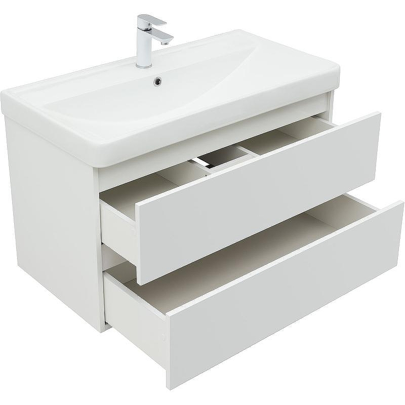 Тумба с раковиной Aquanet Вега 90 327998 подвесная Белый глянец, купить, цена, заказать, магазин, доставка, скидка, промокод, купить, цена, заказать, магазин, доставка, скидка, промокод