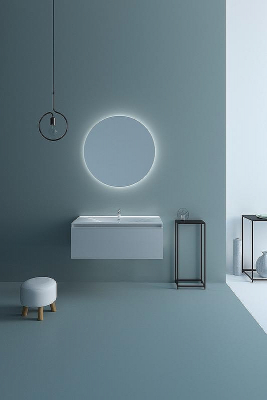 Тумба с раковиной SanVit Кубэ-1 80 kkube1080w подвесная Белая глянцевая