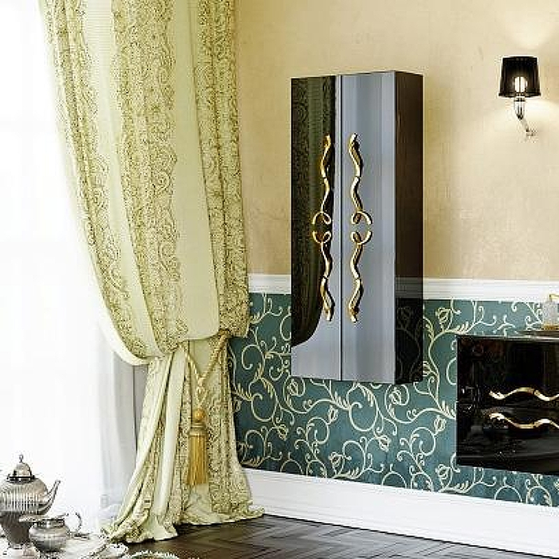 Шкаф пенал Clarberg Due amanti 25 DUE0525BLK Черный без ручек, купить, цена, заказать, магазин, доставка, скидка, промокод, купить, цена, заказать, магазин, доставка, скидка, промокод