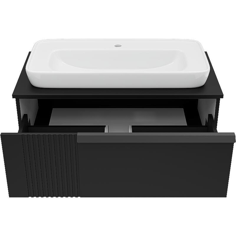 Тумба с раковиной Brevita Savoy 90 УТ000014896 подвесная Черная матовая, купить, цена, заказать, магазин, доставка, скидка, промокод, купить, цена, заказать, магазин, доставка, скидка, промокод