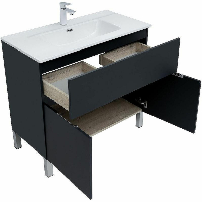 Тумба под раковину Aquanet Алвита New 90 303911 Антрацит
