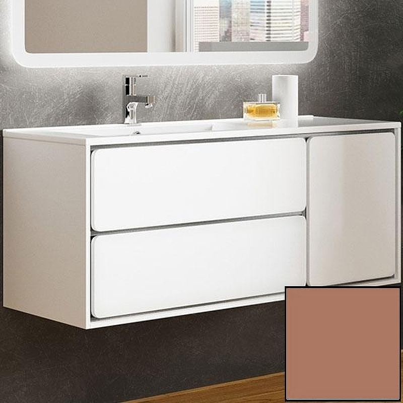 Тумба с раковиной SanVit Бруно-2 120 L kbruno2120 в цвете Ral подвесная Капучино, купить, цена, заказать, магазин, доставка, скидка, промокод, купить, цена, заказать, магазин, доставка, скидка, промокод