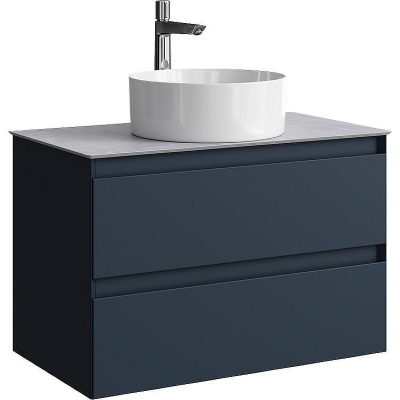 Тумба под раковину Aqwella Geometria 80 GE01082GRM подвесная Серая матовая