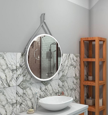 Зеркало Art&Max Milan AM-Mil-650-DS-F с подсветкой с сенсорным выключателем Белое