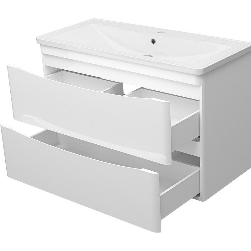 Тумба с раковиной Misty Атлантик 100 УТ000011693 подвесная Белая, купить, цена, заказать, магазин, доставка, скидка, промокод, купить, цена, заказать, магазин, доставка, скидка, промокод