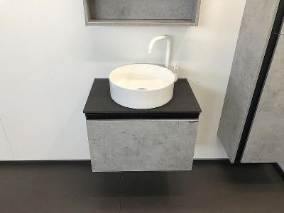 Тумба с раковиной Comforty Эдинбург 60 00-00002782 подвесная Бетон светлый