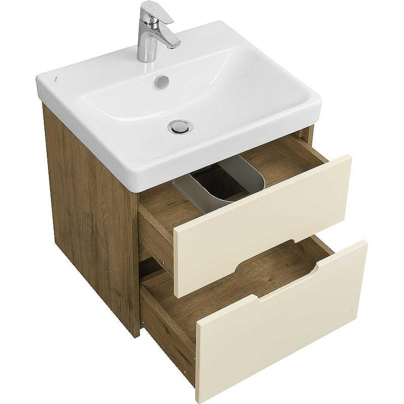 Тумба под раковину Aquaton Оливия 55 1A254201OLVG0 подвесная Бежевый Дуб Веллингтон, купить, цена, заказать, магазин, доставка, скидка, промокод, купить, цена, заказать, магазин, доставка, скидка, промокод