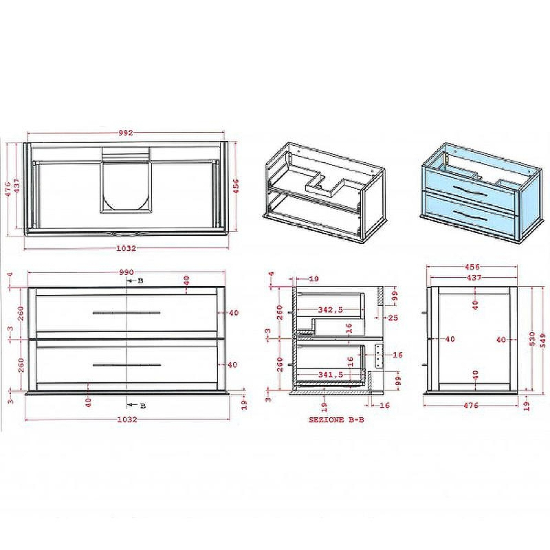 Тумба под раковину Cezares Tiffany 100 54953 подвесная Blu Petrolio, купить, цена, заказать, магазин, доставка, скидка, промокод, купить, цена, заказать, магазин, доставка, скидка, промокод