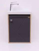 Тумба под раковину Alcora Litos 40 95004 подвесная цвет Графит, Дуб небраска, купить, цена, заказать, магазин, доставка, скидка, промокод, купить, цена, заказать, магазин, доставка, скидка, промокод