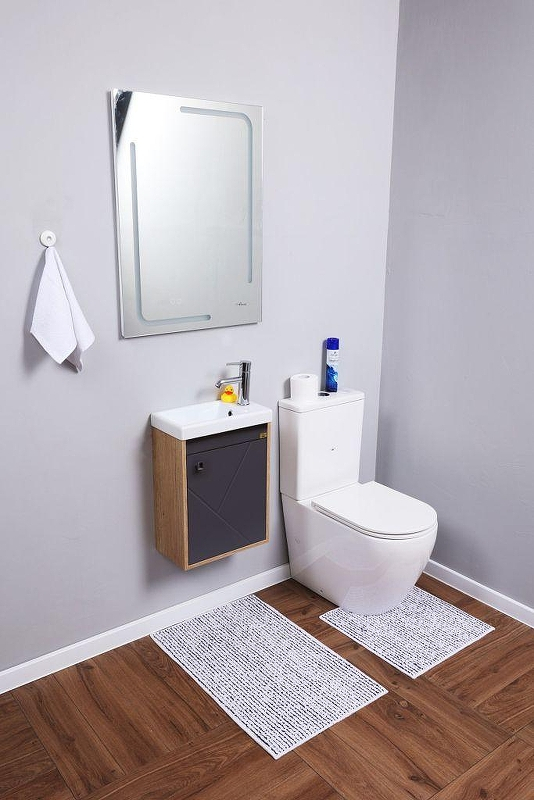 Тумба под раковину Alcora Litos 40 95004 подвесная цвет Графит, Дуб небраска, купить, цена, заказать, магазин, доставка, скидка, промокод, купить, цена, заказать, магазин, доставка, скидка, промокод