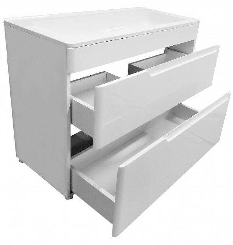 Тумба с раковиной Эстет Kare Luxe 80 ФР-00005719 Белая, купить, цена, заказать, магазин, доставка, скидка, промокод, купить, цена, заказать, магазин, доставка, скидка, промокод