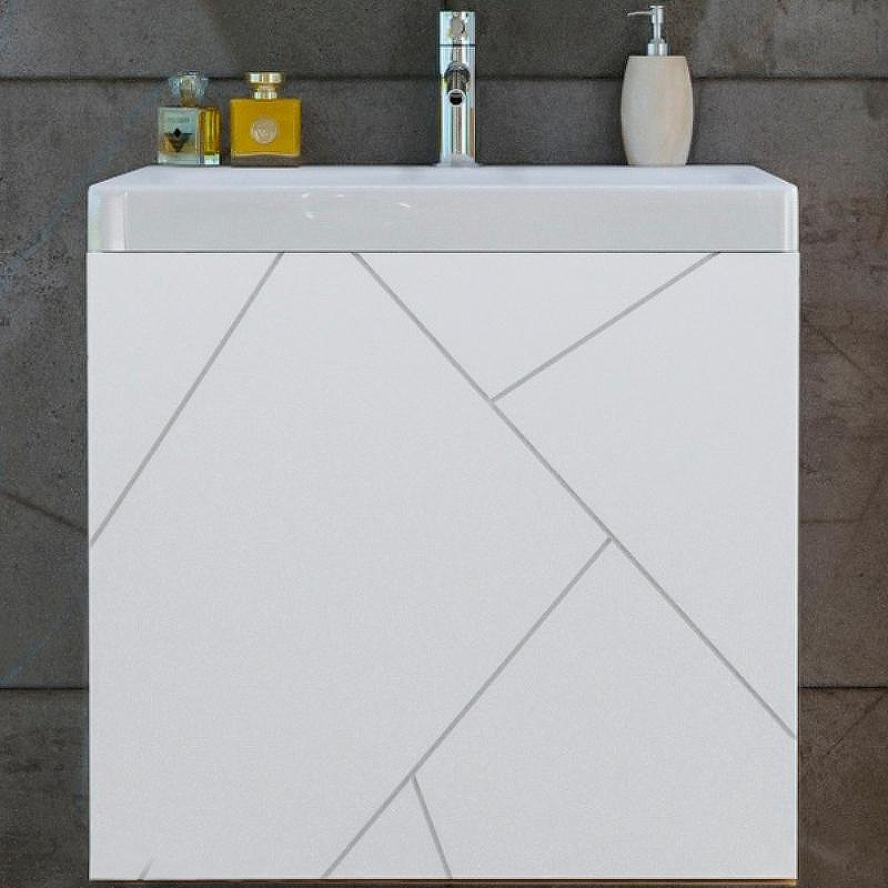 Тумба под раковину Бриклаер Кристалл 50 4627125415937 подвесная Белая, купить, цена, заказать, магазин, доставка, скидка, промокод, купить, цена, заказать, магазин, доставка, скидка, промокод