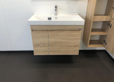 Тумба с раковиной Comforty Тромсе 80 00004142219 подвесная Дуб сонома