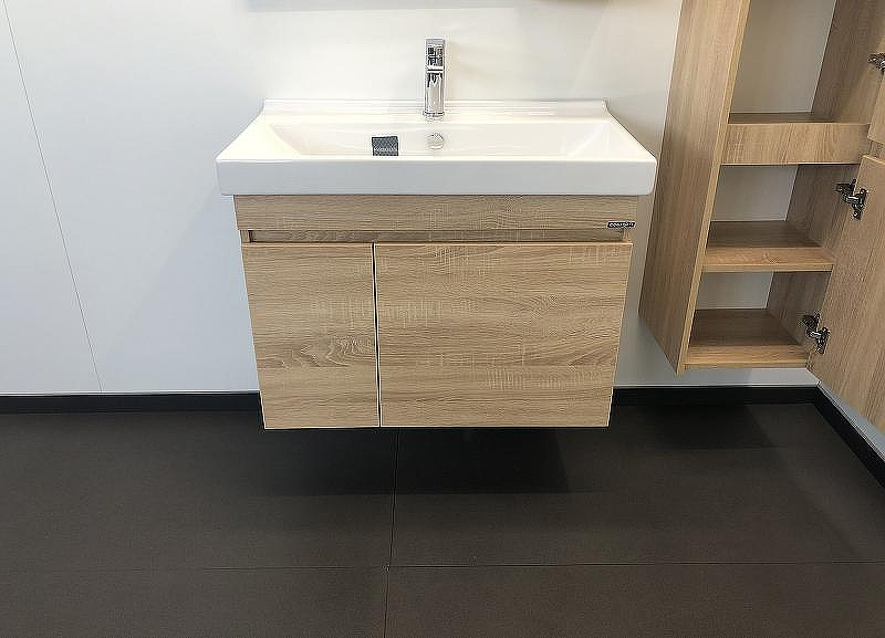 Тумба с раковиной Comforty Тромсе 80 00004142219 подвесная Дуб сонома, купить, цена, заказать, магазин, доставка, скидка, промокод, купить, цена, заказать, магазин, доставка, скидка, промокод