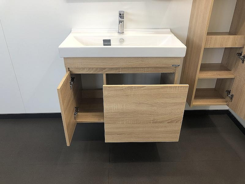 Тумба с раковиной Comforty Тромсе 80 00004142219 подвесная Дуб сонома, купить, цена, заказать, магазин, доставка, скидка, промокод, купить, цена, заказать, магазин, доставка, скидка, промокод