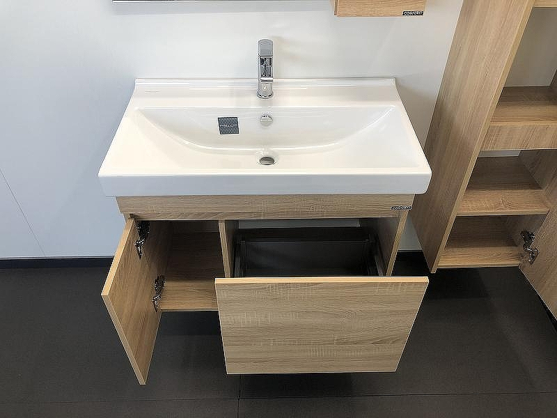 Тумба с раковиной Comforty Тромсе 80 00004142219 подвесная Дуб сонома, купить, цена, заказать, магазин, доставка, скидка, промокод, купить, цена, заказать, магазин, доставка, скидка, промокод