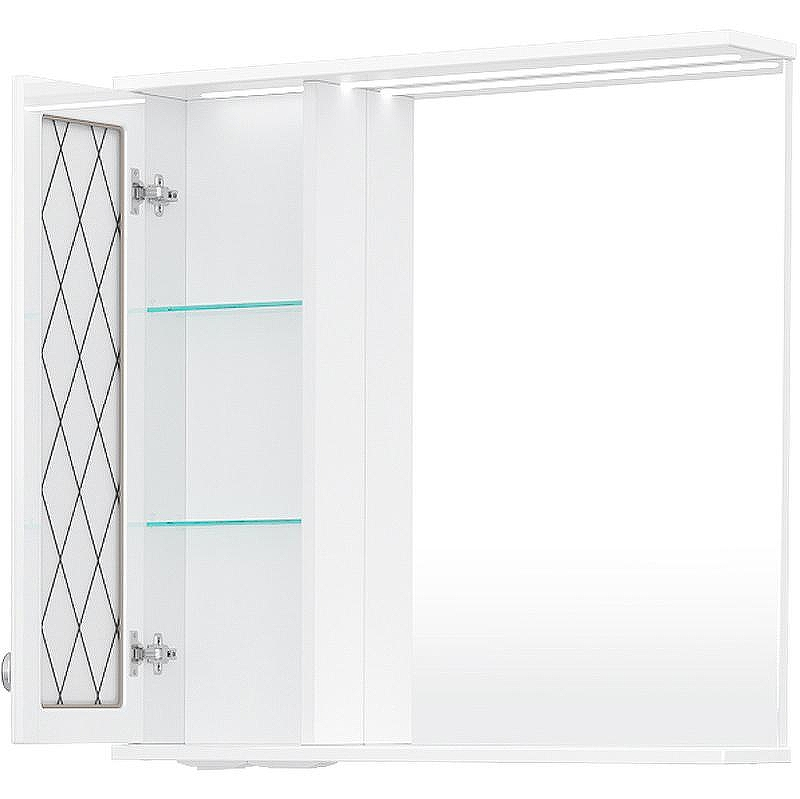 Зеркало со шкафом Volna Milena 70 L zsMLN70.L-01 с подсветкой Белое, купить, цена, заказать, магазин, доставка, скидка, промокод, купить, цена, заказать, магазин, доставка, скидка, промокод