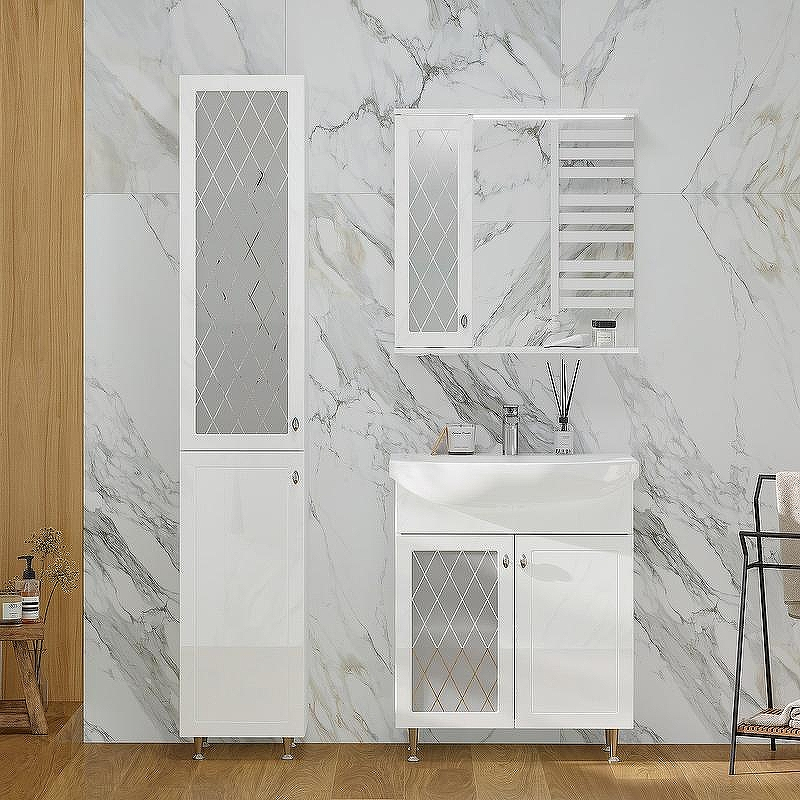 Зеркало со шкафом Volna Milena 70 L zsMLN70.L-01 с подсветкой Белое, купить, цена, заказать, магазин, доставка, скидка, промокод, купить, цена, заказать, магазин, доставка, скидка, промокод