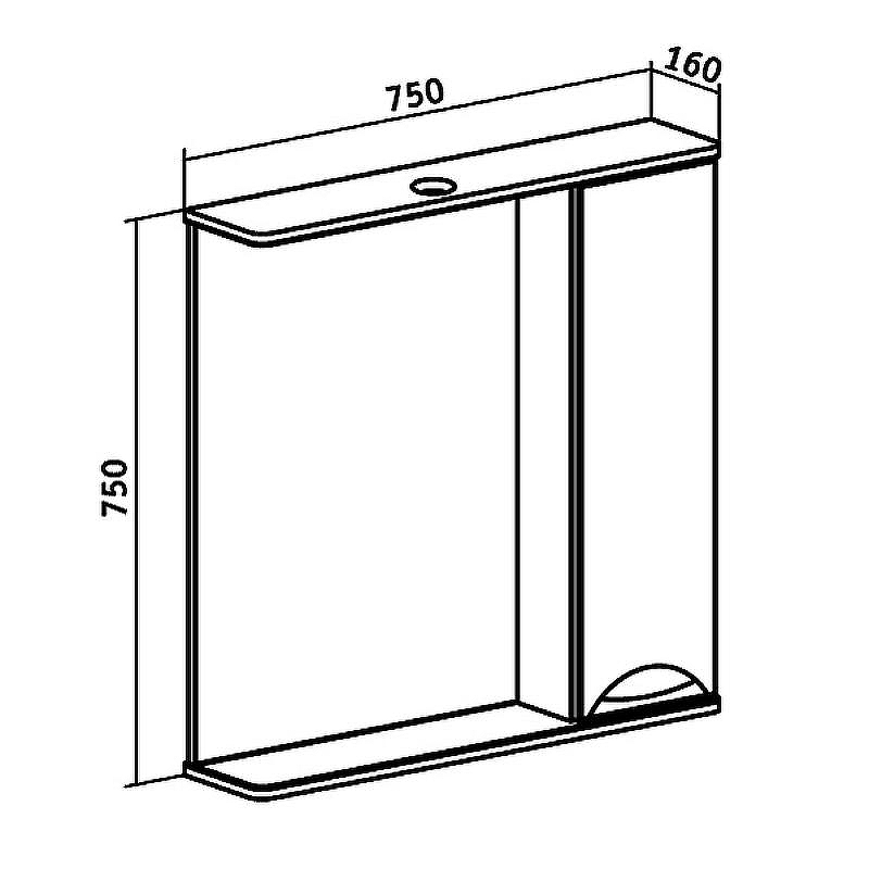 Зеркало со шкафом Runo Барселона 75 R 00000001033 с подсветкой Белое, купить, цена, заказать, магазин, доставка, скидка, промокод, купить, цена, заказать, магазин, доставка, скидка, промокод
