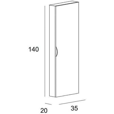 Шкаф пенал Cezares Stylus 35 55222 подвесной Grigio Nuvola