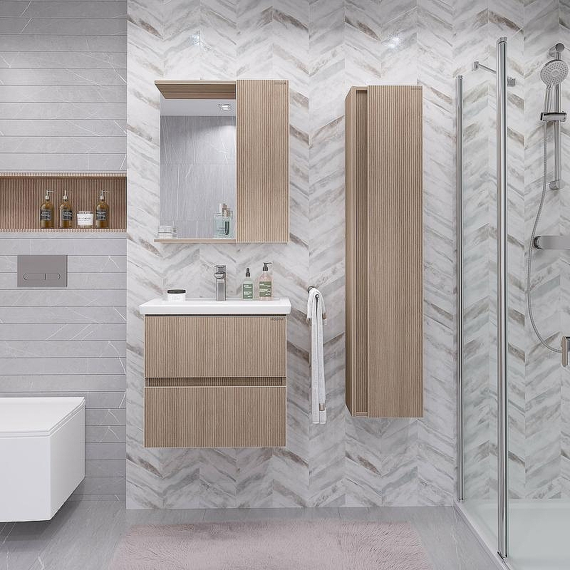 Зеркало со шкафом Grossman Юнит 60 2060112 Кадена вуд, купить, цена, заказать, магазин, доставка, скидка, промокод, купить, цена, заказать, магазин, доставка, скидка, промокод