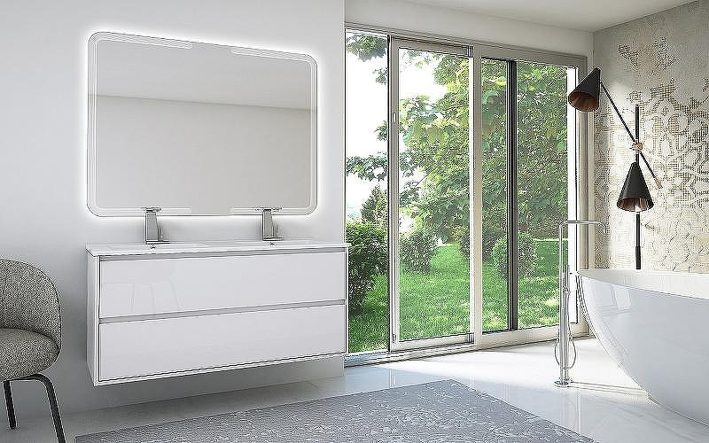 Тумба под раковину Cezares Glass 120 41809 подвесная Bianco Lucido, купить, цена, заказать, магазин, доставка, скидка, промокод, купить, цена, заказать, магазин, доставка, скидка, промокод