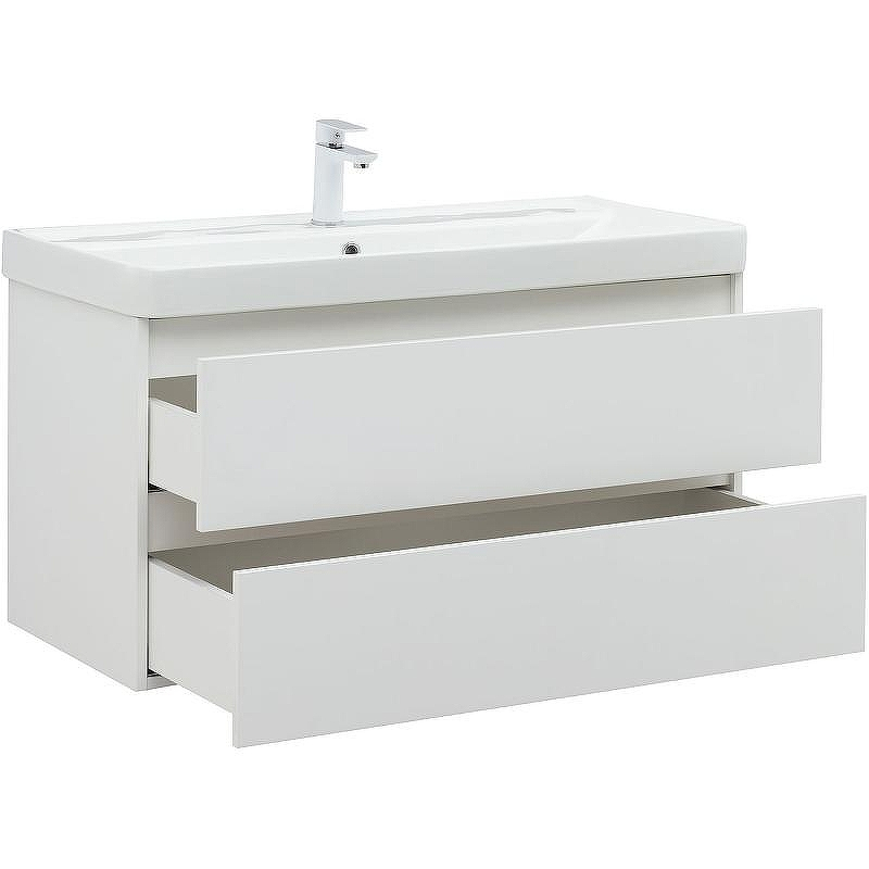 Тумба с раковиной Aquanet Вега 100 328002 подвесная Белый глянец, купить, цена, заказать, магазин, доставка, скидка, промокод, купить, цена, заказать, магазин, доставка, скидка, промокод