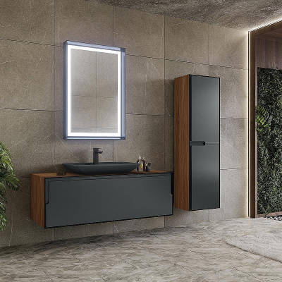 Зеркало Orka Craft 60x90 3000325 с подсветкой Антрацит матовый