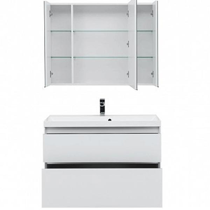 Комплект мебели для ванной Aquanet Гласс 100 240468 Белый, купить, цена, заказать, магазин, доставка, скидка, промокод, купить, цена, заказать, магазин, доставка, скидка, промокод